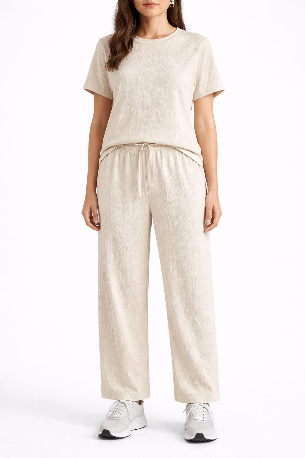 طقم كاجوال كريمي